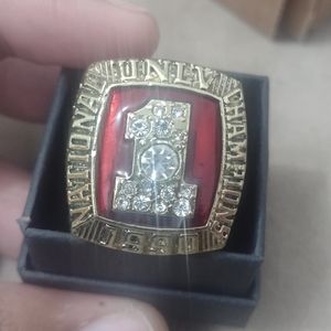 UNLV LARRY JOHNSON 1990 COLLEGE SIZE 11 CHAMPION HANDMADE🖐RING w/BOX &POSTER!🔥